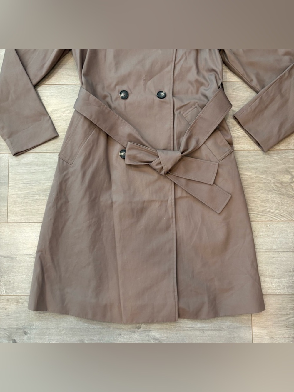 New Everlane The Modern Trench Coat Chocolate Brown Size S Belted $288 Retail - Picture 3 of 11